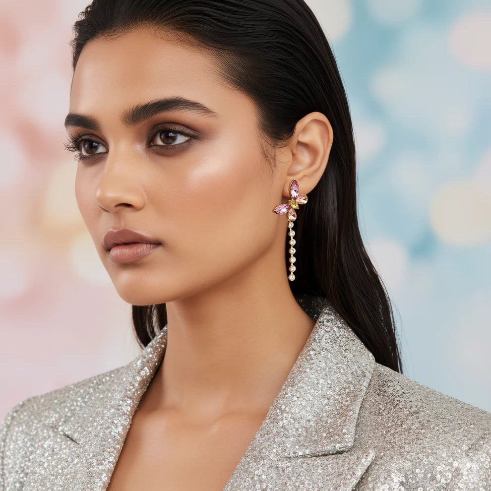 KAYA Blush Flutter Drop Earrings