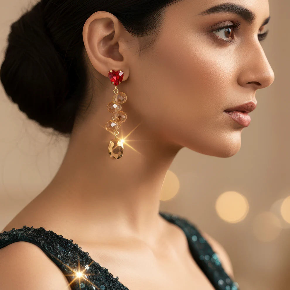 KAYA Crimson Radiance Drop Earrings