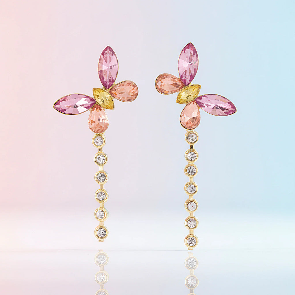KAYA Blush Flutter Drop Earrings