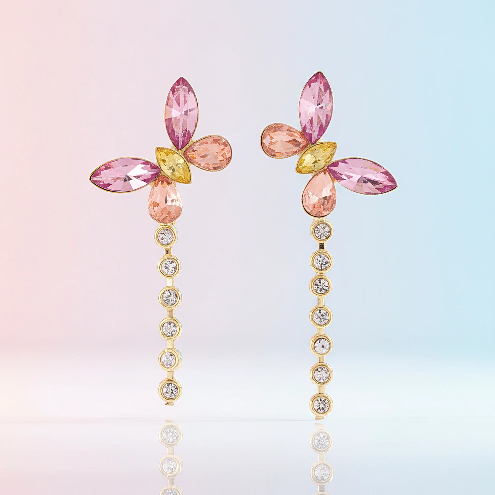 KAYA Blush Flutter Drop Earrings