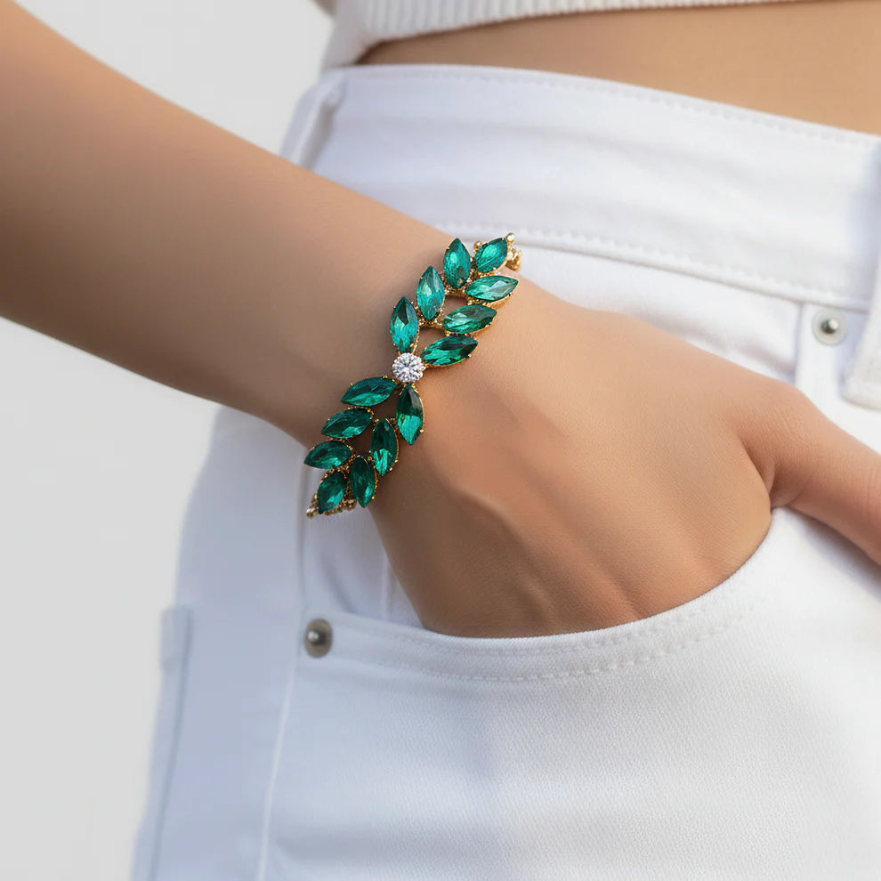 KAYA Emerald Leaf Bracelet