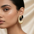 KAYA Obsidian Curve Statement Earrings