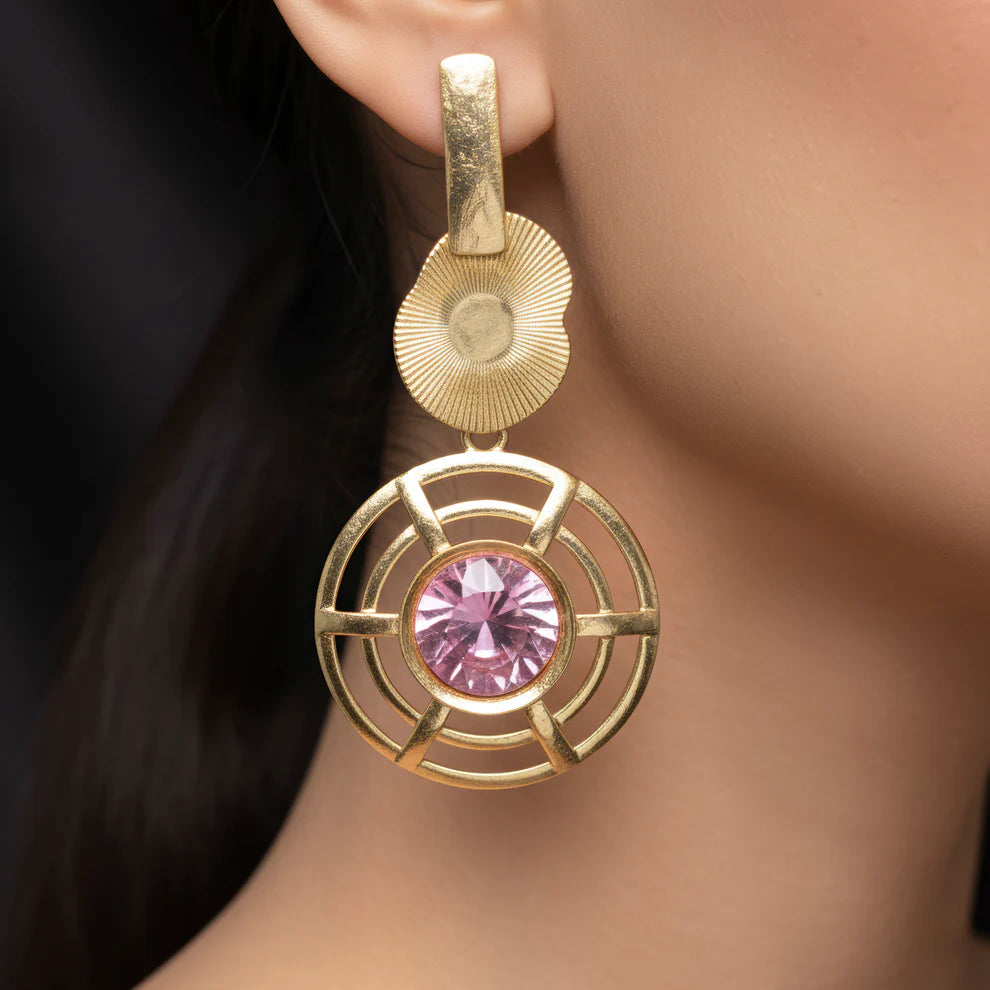 KAYA Rosette Halo Drop Earrings