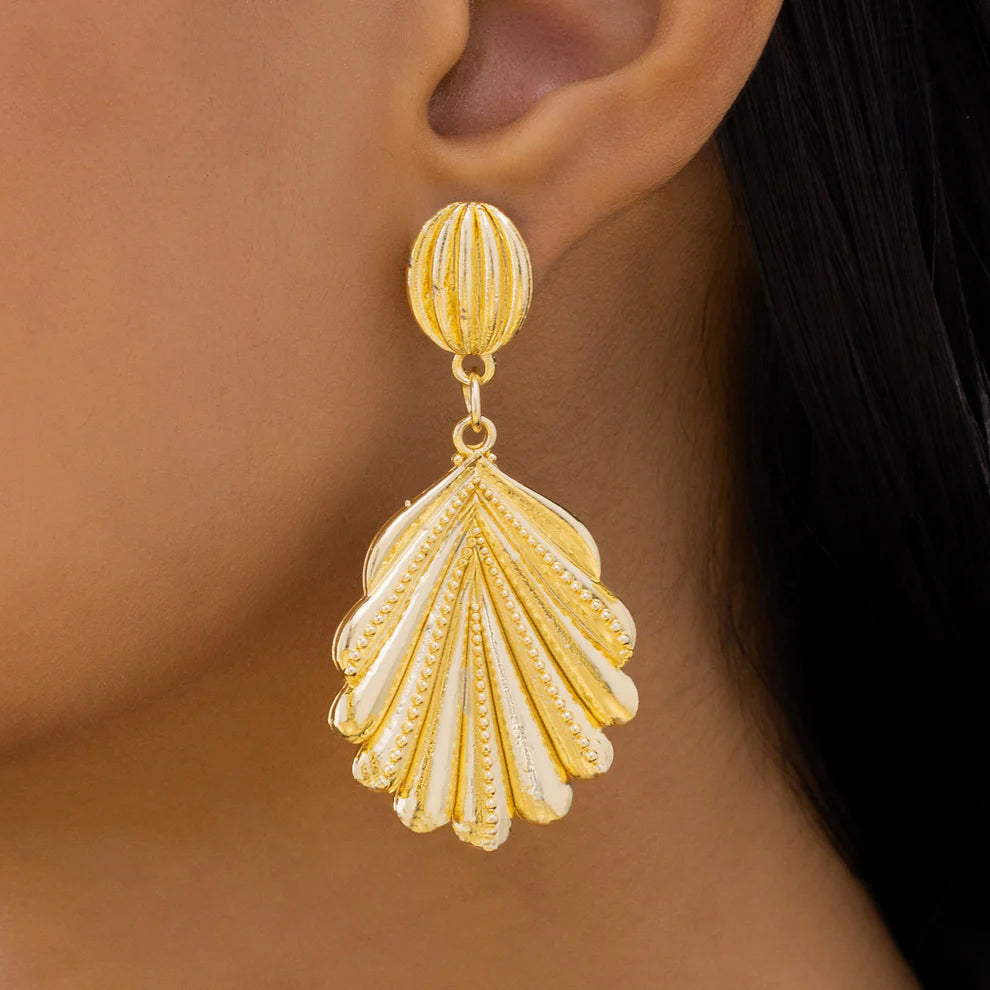 KAYA Golden Shell Drop Earrings