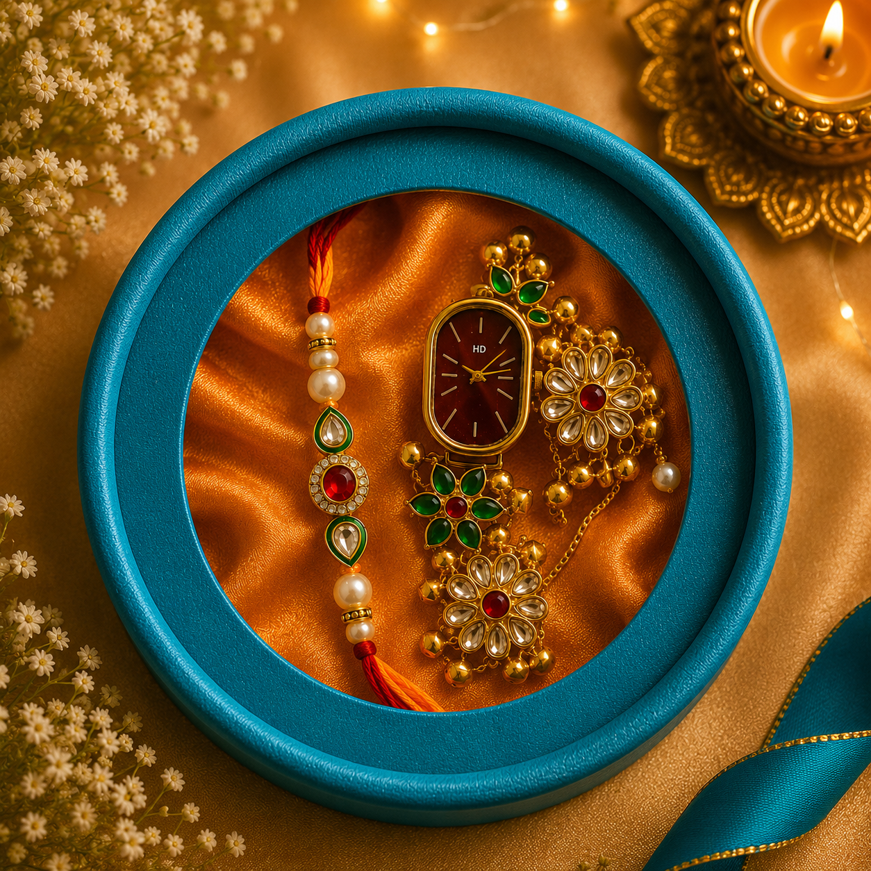 Royal Mahogany Watch & Rakhi