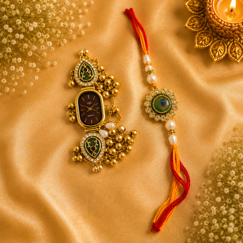 Royal Mahogany Watch & Rakhi
