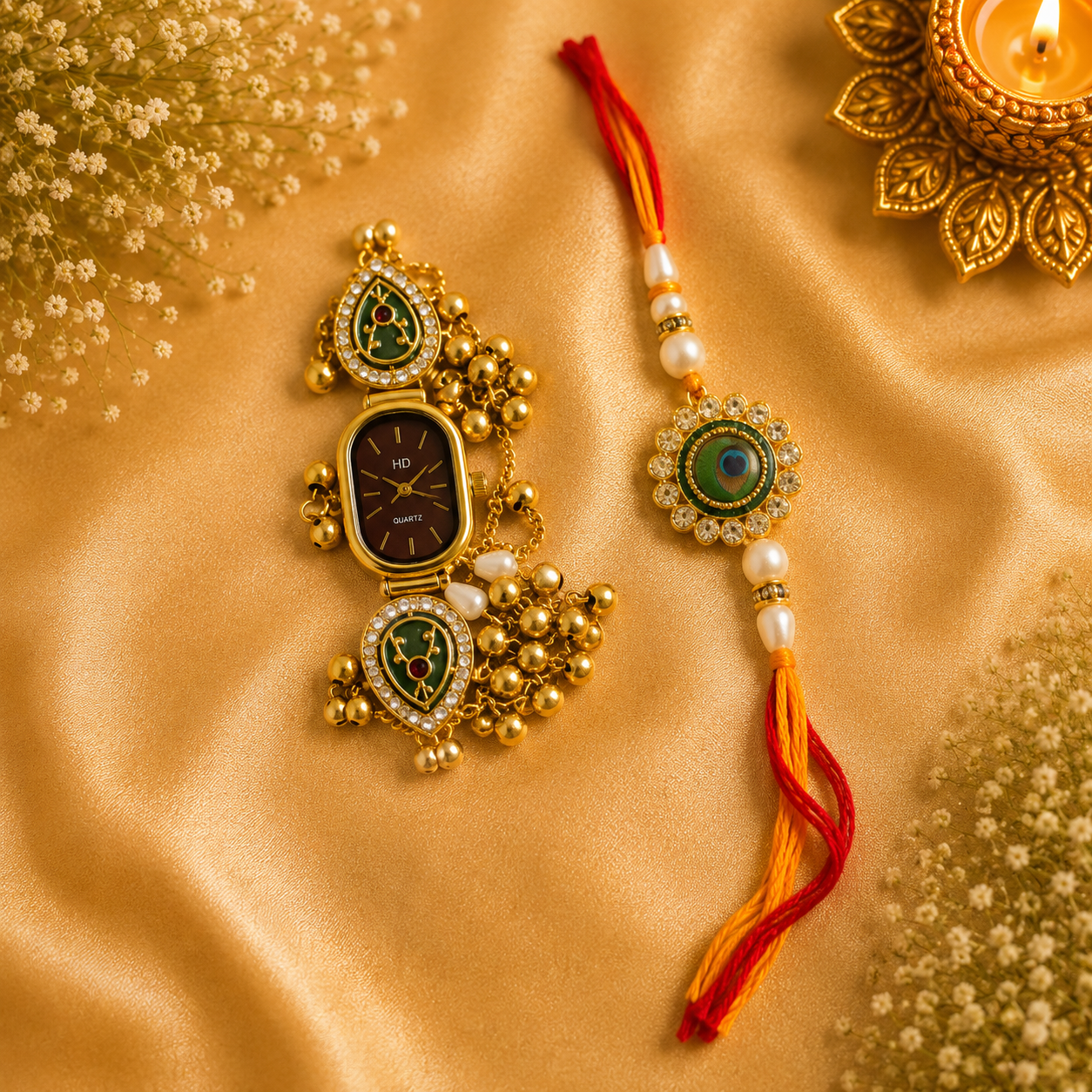 Royal Mahogany Watch & Rakhi
