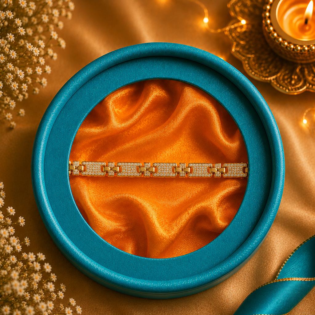 Royal Pavé Link Bracelet Rakhi
