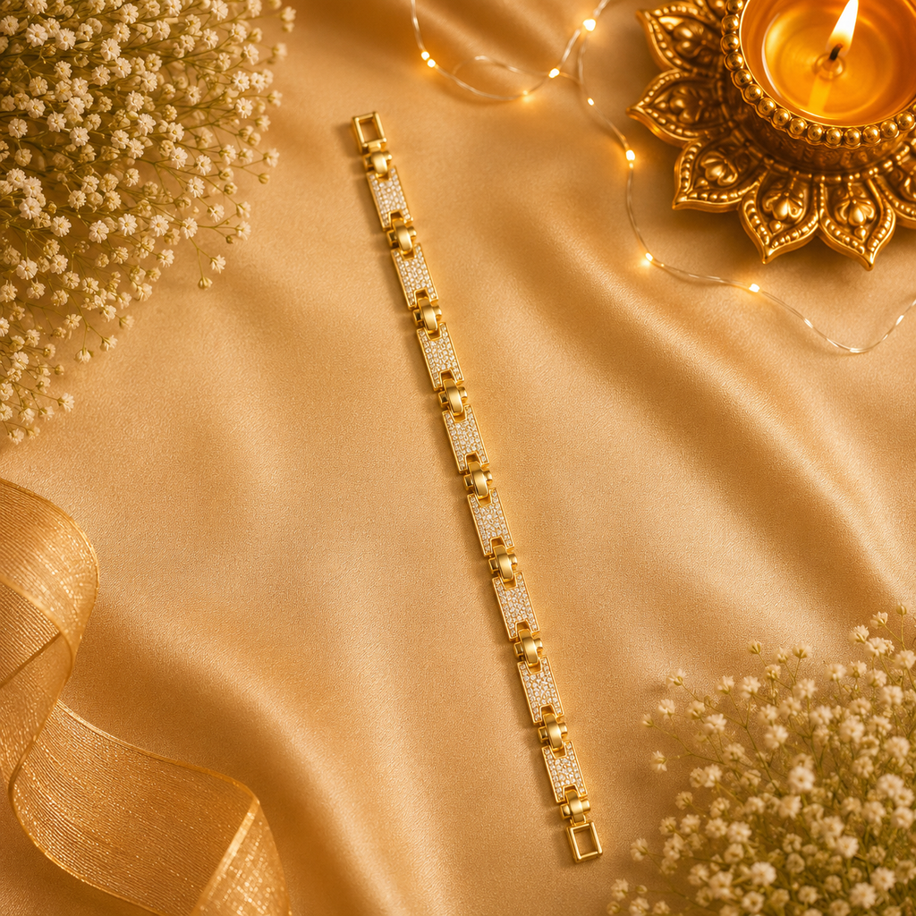 Royal Pavé Link Bracelet Rakhi