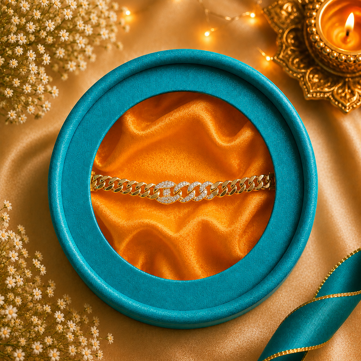 Royal Pavé Cuban Bracelet Rakhi
