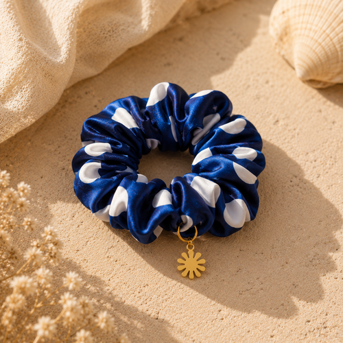 Azure Soleil Charm Necklace & Scrunchie Set