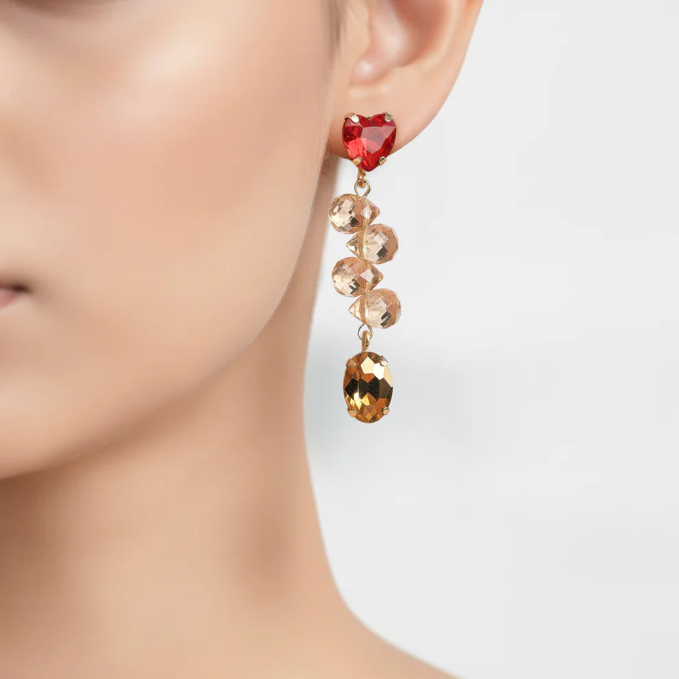 KAYA Crimson Radiance Drop Earrings
