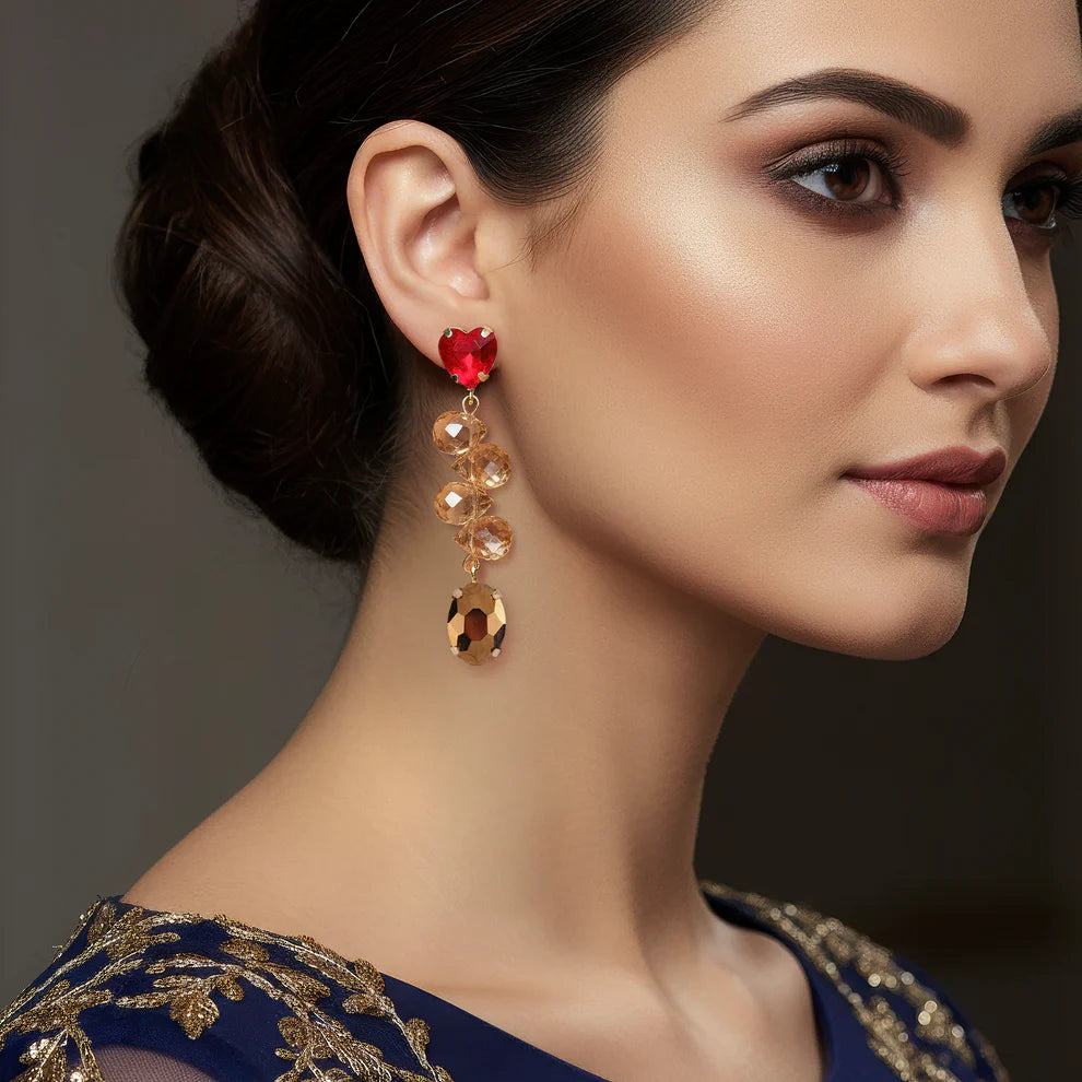 KAYA Crimson Radiance Drop Earrings