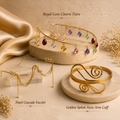 KAAYA Royal Pearl Tiara, Facelet & Arm Cuff Set